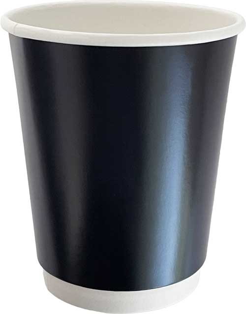 Double Walled 10 oz Black Paper Cup Front
