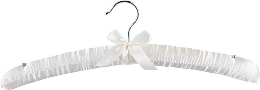 padded ivory satin hanger