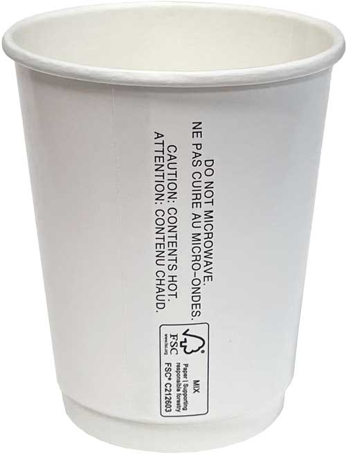 White Cup Double Wall Back