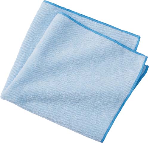 blue microfiber towel, square