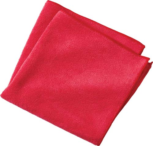 red microfiber towel square fold