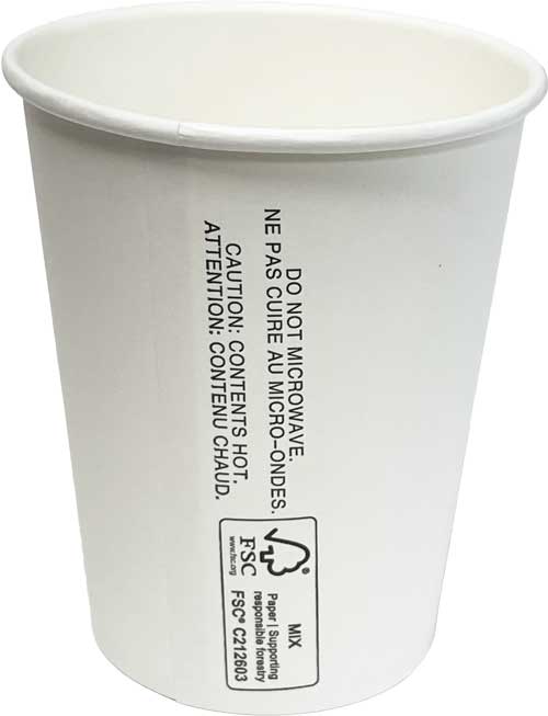White Cup Single Wall Back