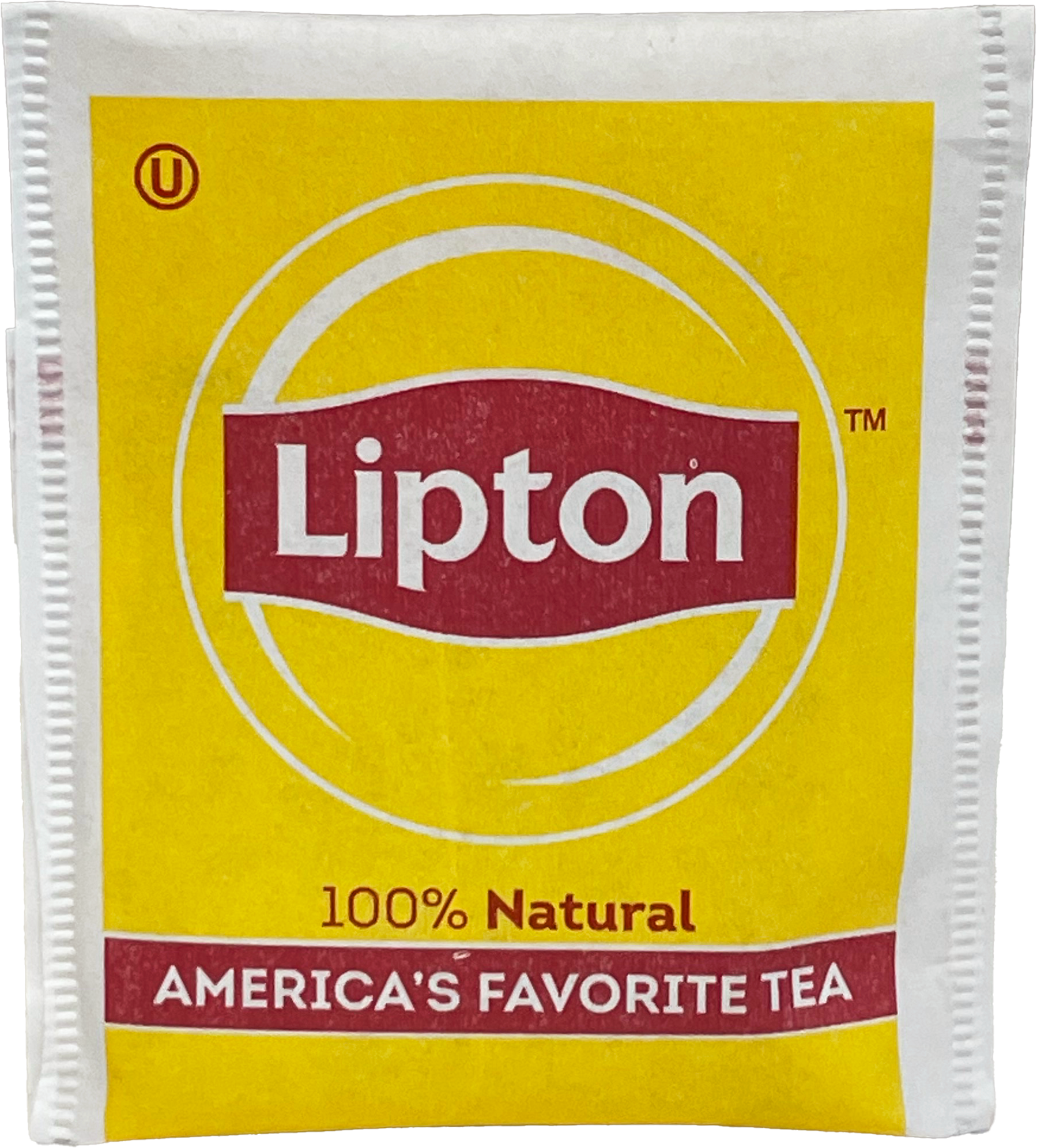 Front of individual Lipton Tea Bag Regular