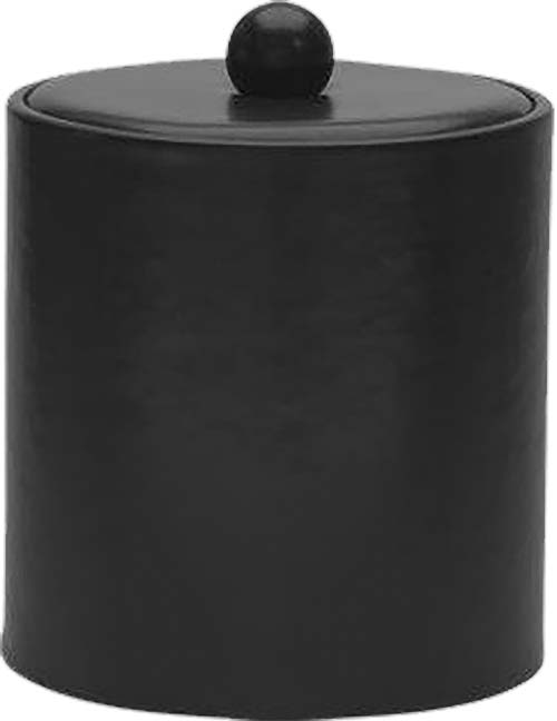 glamour elite 3 qt. leatherette ice bucket w/padded lid and dark wood knob