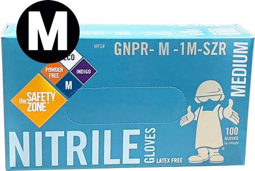 Medium Disposable Nitrile Gloves Box Label