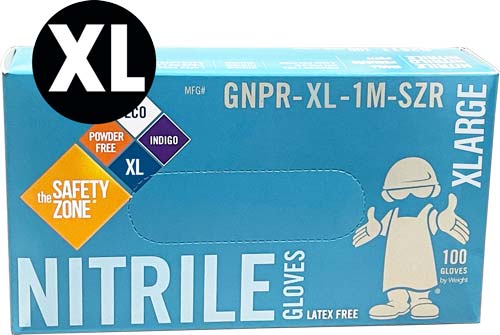 X-Large Disposable Nitrile Gloves Label