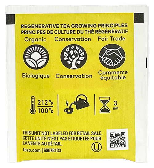 Tazo Green Ginger Tea Bag Back