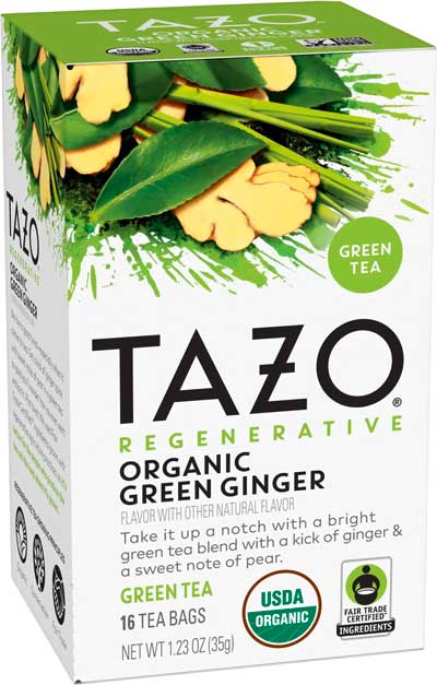 tazo green ginger tea box