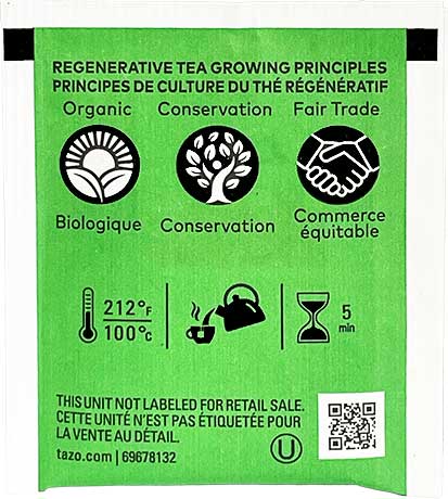 Tazo Refresh Mint Tea Bag back
