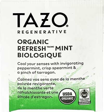 Tazo Refresh Mint Tea Bag front