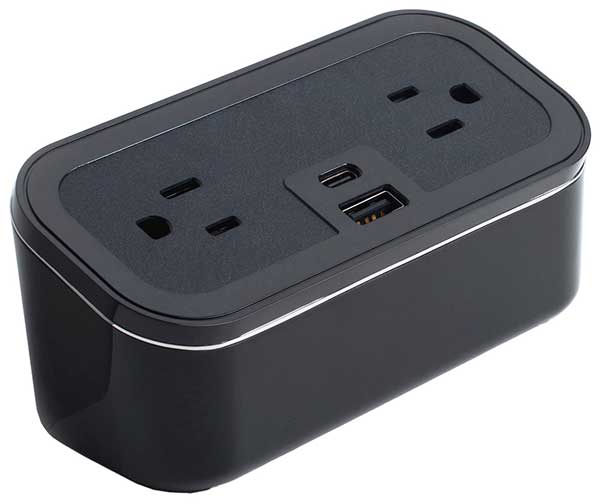 CubieMini Power Outlet and Phone Charger front angle