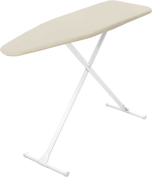 wardrobe ironing board 48x14 khaki cover white t-legs standing