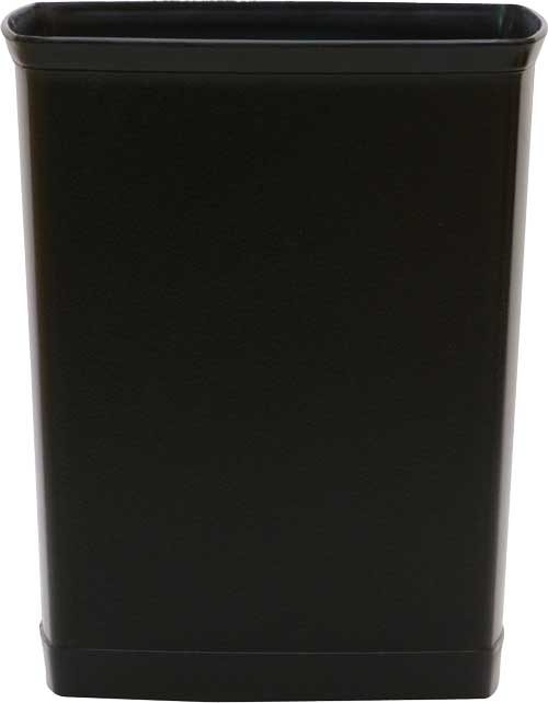 7 Qt. Black Rectangular Fire Resistant Wastebasket