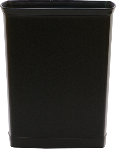 7 Qt. Black Rectangular Fire Resistant Wastebasket