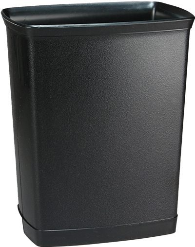 7 Qt. Black Rectangular Wastebasket