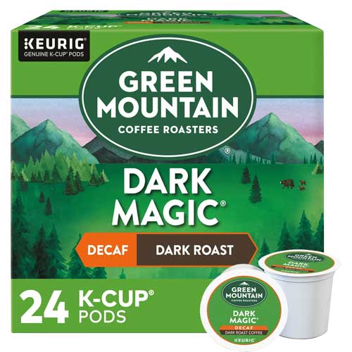 Green Mountain Dark Magic Decaf Coffee Pod Box