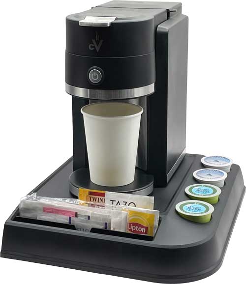 K-cup Brew Station & Condiment Organizer, 13” x 11” with items