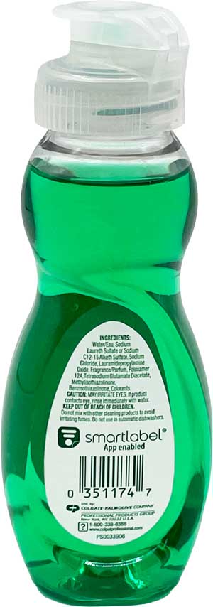 Palmolive 3 oz Travel Size Dish Soap Back
