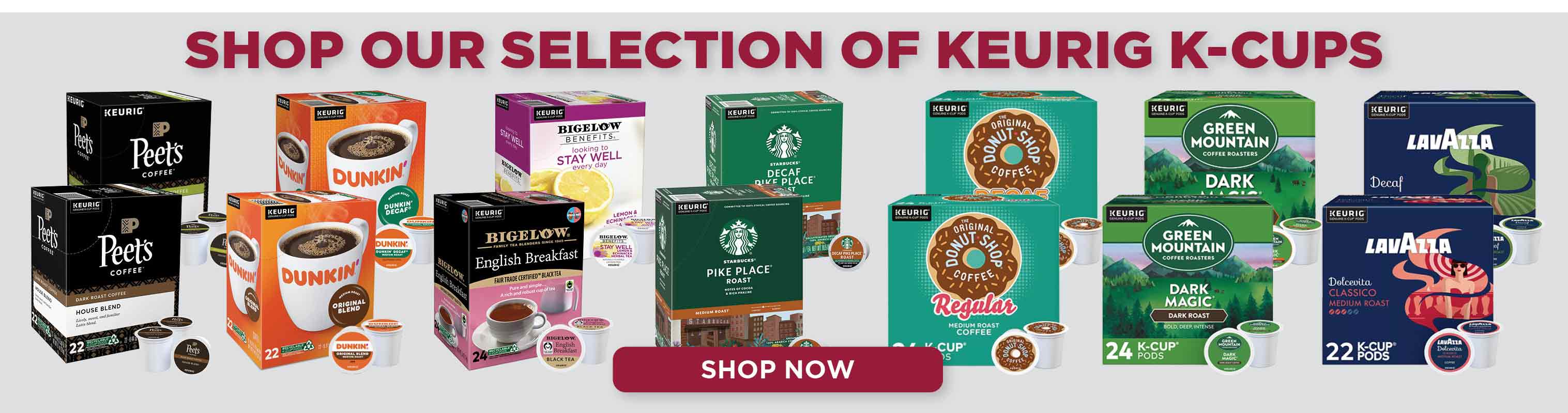 Selection of Keurig K-cups